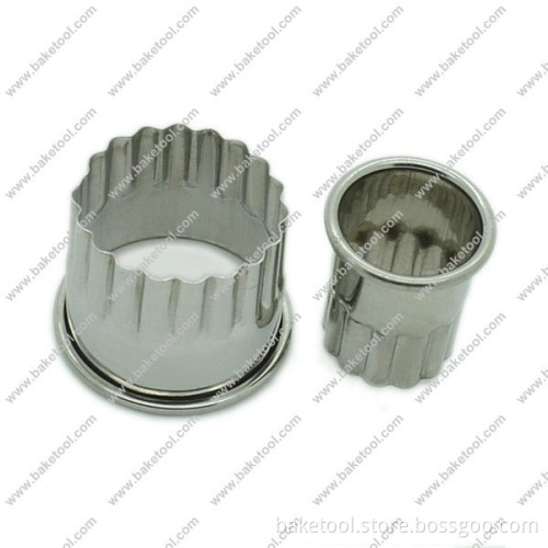 Stainless steel11pcs Round shape cookie cutter/mold set with fluted edge